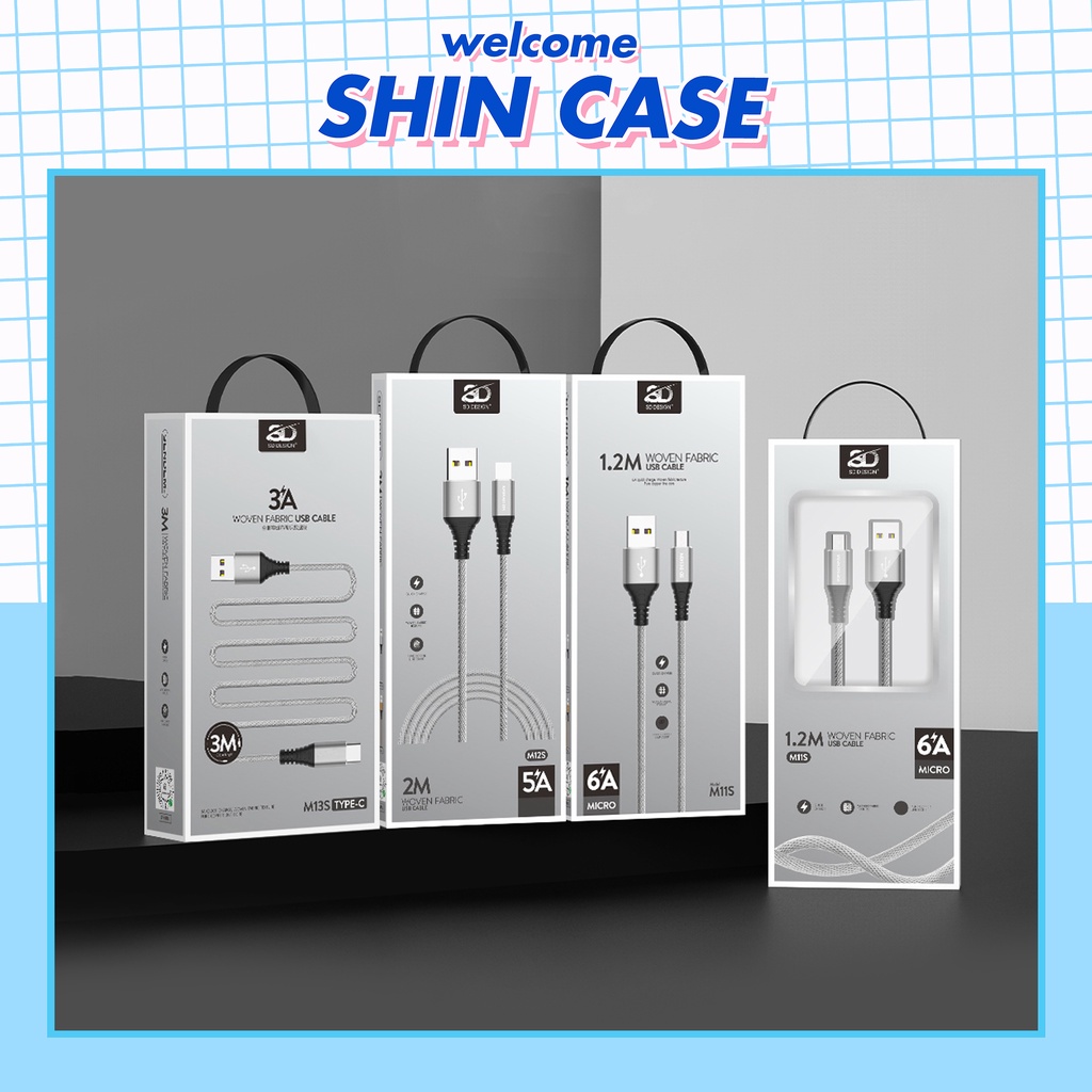 Dây Cáp Sạc SD M11s M12s Cho ĐT Pin Dự Phòng Tai nghe Bluetooth Case pro Vỏ Ốp lưng