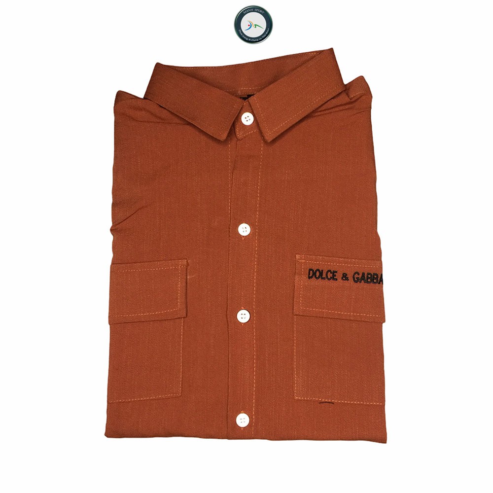 Áo Sơ Mi Nam Dài Tay Màu Cam Đất Có Túi Chất Vải Đũi Xước Chống Nhăn Form Body [11] | BigBuy360 - bigbuy360.vn