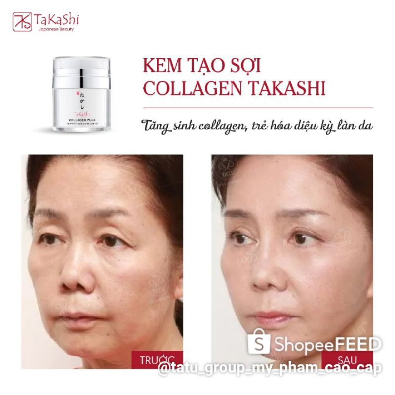 Kem tạo sợi collagen Takahashi, giúp sinh collagen, dưỡng trắng, tái tạo da chống lão hóa, ngăn ngừa nám tái phát, 30gr