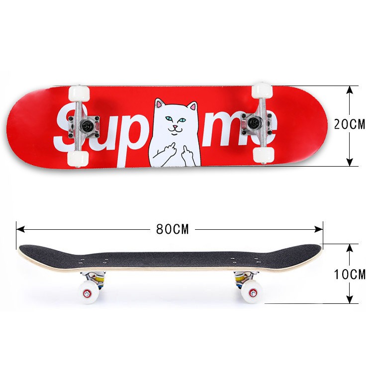 Ván trượt Supreme mặt nhám skateboard chất liệu gỗ phong ép cao cấp 7 lớp mặt nhám