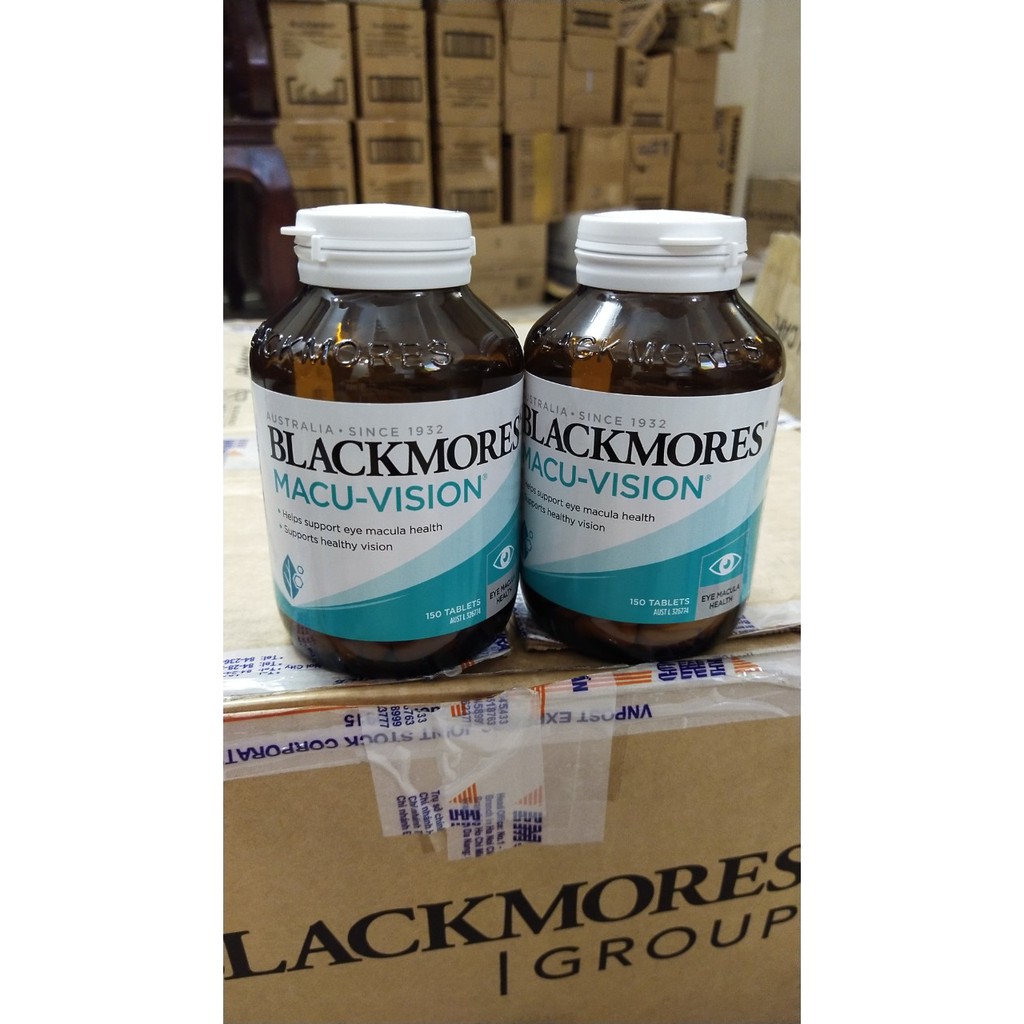 Bổ mắt Macu Vision Blackmores Úc hộp lớn 125 viên và 150v