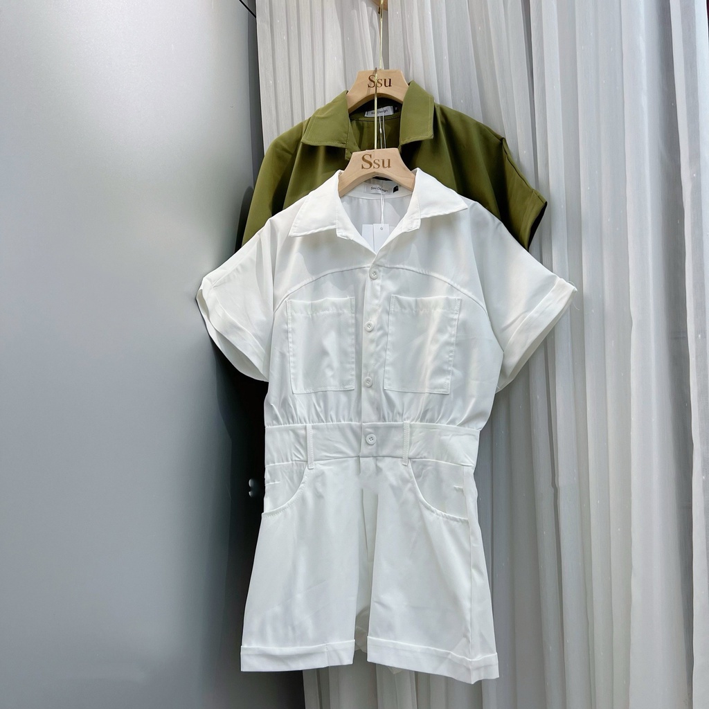 Đầm Sơ Mi Nữ Liền Quần Gập Gấu Kiểu Dáng Jump Cá Tính