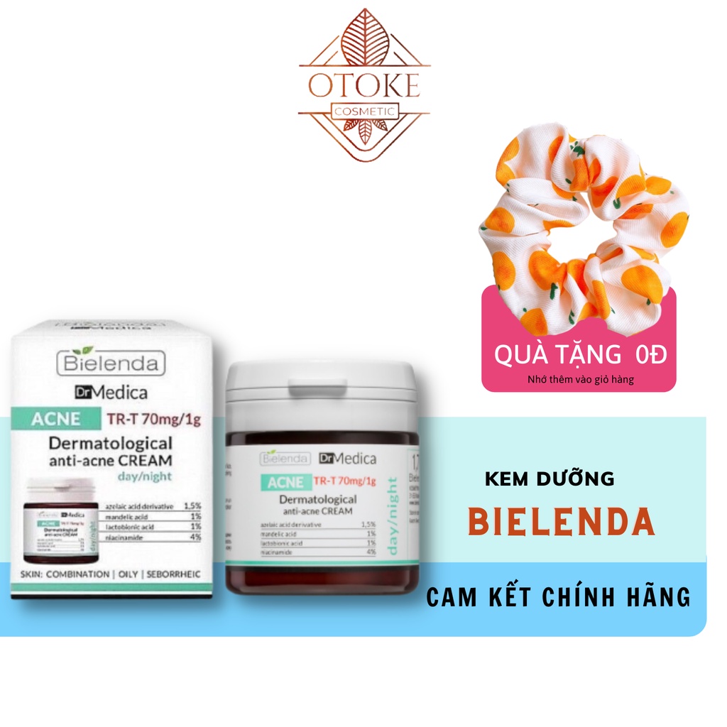 Kem dưỡng cho da dầu mụn Bielenda Dr. Medica Anti-acne Dermatological 50ml giúp giảm mụn, mờ thâm hàng Nga