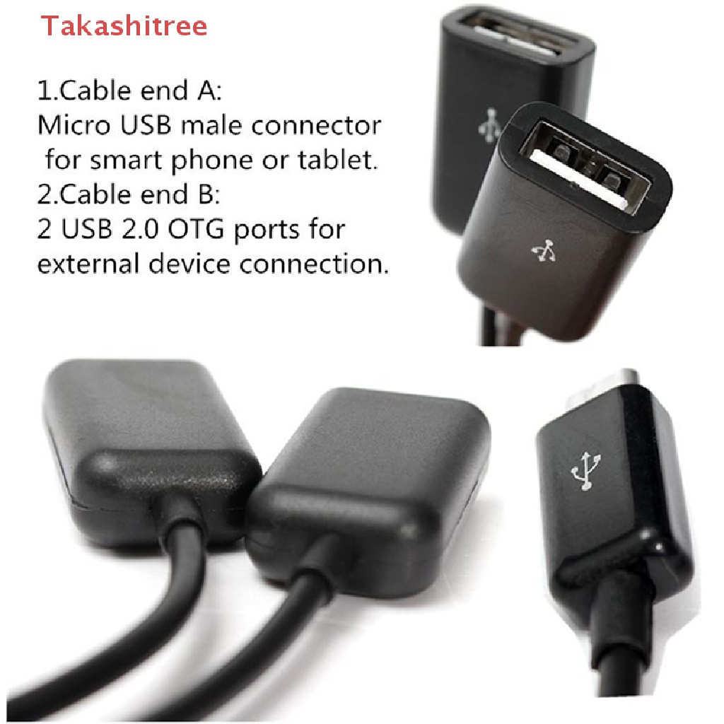 Dây Cáp Chia Hai Cổng Micro USB OTG Cho Máy Tính Bảng / PC / Điện Thoại Thông Minh