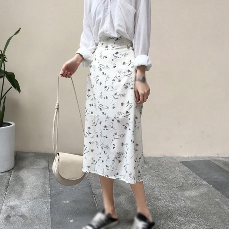 Chân Váy Dài Lưng Cao In Hoa Kiểu Retro Hàn Quốc Xinh Xắn Cho Nữ | BigBuy360 - bigbuy360.vn