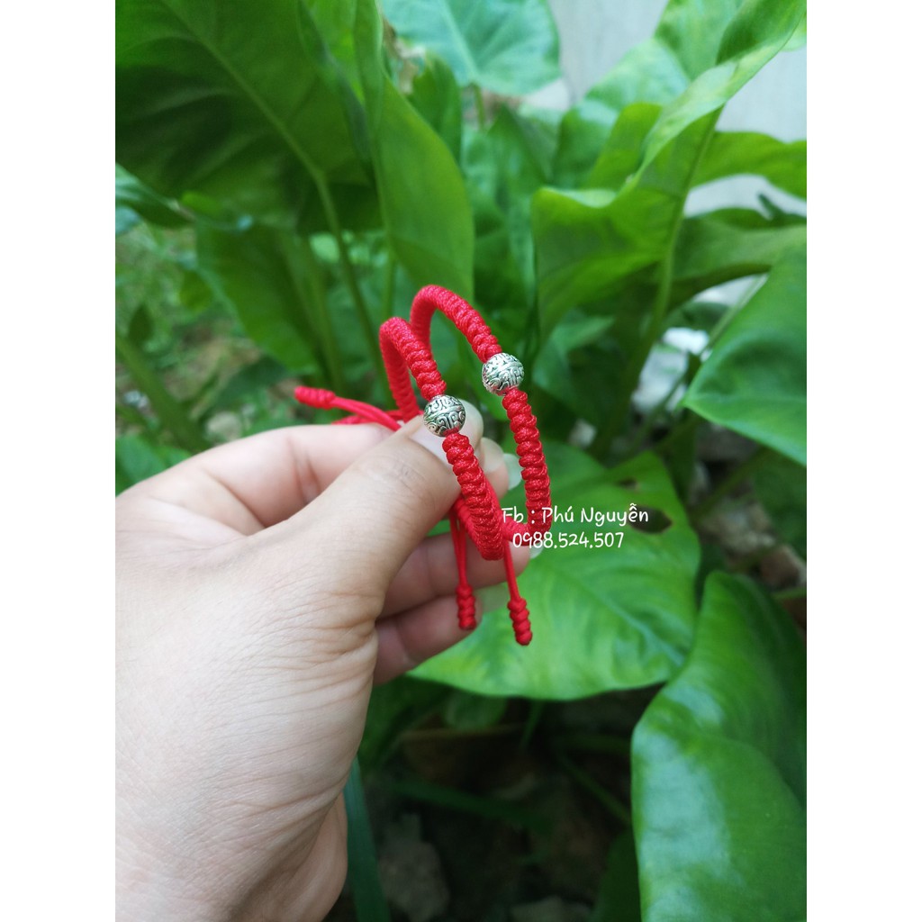 Vòng Đôi Chỉ Đỏ Bi Họa Tiết ( thông báo size cổ tay )