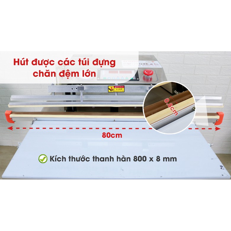 Máy Hút Chân Không Vòi Ngoài NS-VS800 NEWSUN, Bảo hành 12 tháng-Vỏ INox, không kén túi, năng suất cao, Điện 220V/50Hz