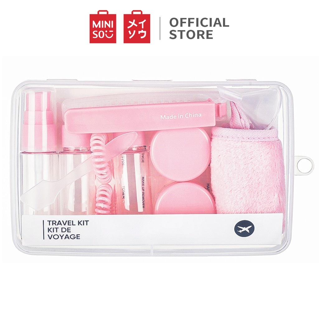 Bộ bình chiết mỹ phẩm tiện dụng 11 món Miniso (Hồng)