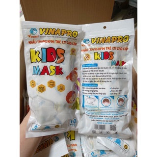 Khẩu trang kf94 trẻ em vinapro 4d - túi 10 cái.