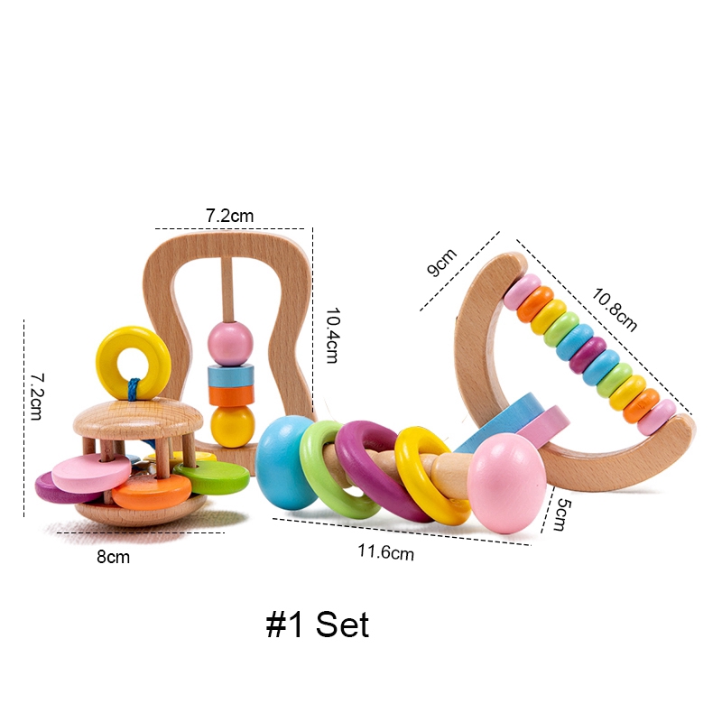 Bộ 4 đồ chơi lục lạc MAMIMAMIHOME đầy màu sắc không độc hại vui nhộn dành cho trẻ em
