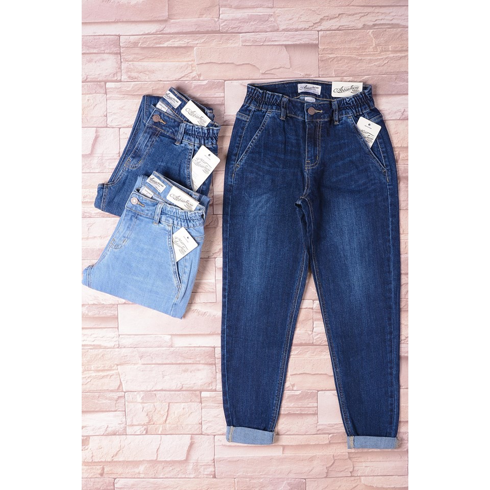 Quần Jean Trơn lưng thun phối nút 9 tấc - 044Abbianca | BigBuy360 - bigbuy360.vn