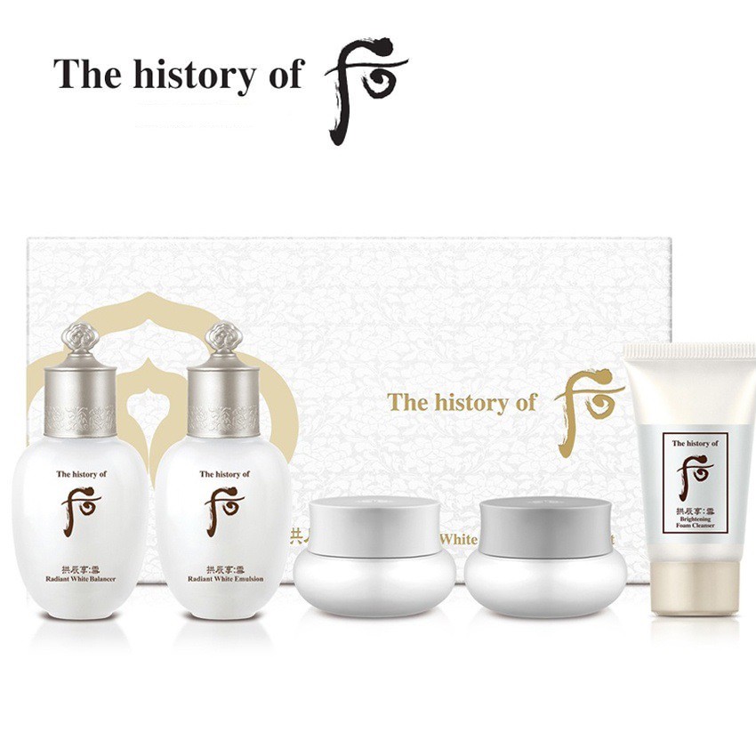 Set Dưỡng Trắng Da Whoo Gongjinhyang Seol Radiant White Special Gift Set 5 Items Kem Dưỡng Da Toàn Diện