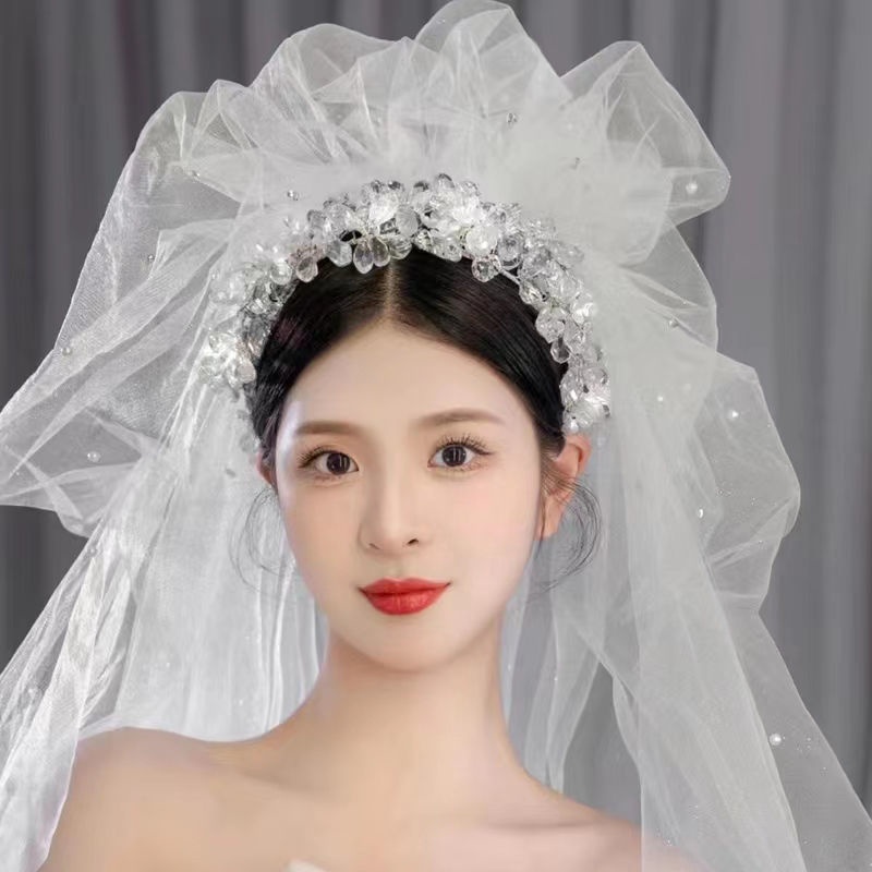 [Aishang Đẹp Phụ Kiện] Khăn Gạc Nhám Vải Gạc Mạ Điện Làm Phụ Kiện Chụp Ảnh Cưới Phong Cách Cô Dâu