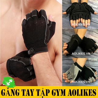 Găng Tay Tập GYM, Bao Tay Thể Hình AOLIKES - Đen/Xám