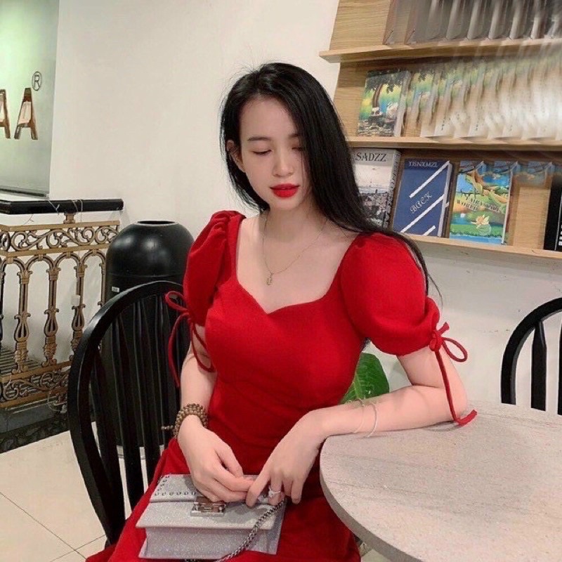 Đầm Bigsize Cổ U Tay Bí (Bigsize 55kg Đến 100kg (M/L/XL/XXL)