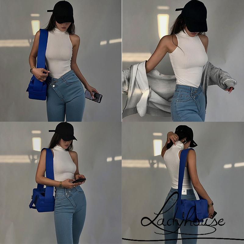 Áo Tank Top Cổ Cao Không Tay Màu Sắc Thời Trang Mùa Hè Sành Điệu Cho Nữ