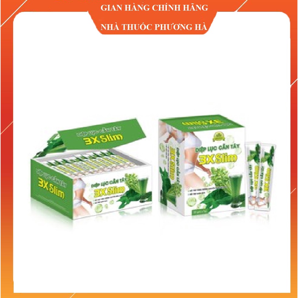 Bột uống diệp lục cần tây 3x slim hộp 30 gói. Hỗ trợ giảm cân, giảm béo, cân bằng nội tiết
