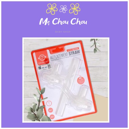 Bộ phụ kiện thay thế bình tập uống Grosmimi Replacement Straw Stage 1 , Stage 2