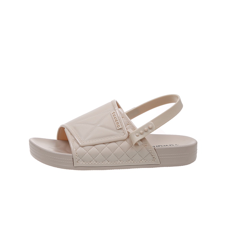 Dép đi biển IELGY đế bằng họa tiết kẻ sọc thoải mái thời trang cho nữ