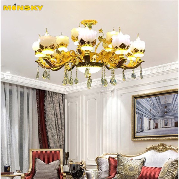 Đèn chùm MONSKY ORIOS kiểu dáng đẳng cấp, sang trọng trang trí nội thất hiện đại loại 15 tay - kèm bóng LED chuyên dụng.