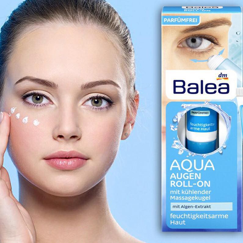 Kem dưỡng mắt Balea Aqua Augen Roll-on dạng bi lăn hàng đức