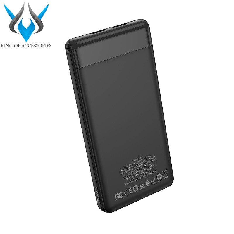 Pin sạc dự phòng Hoco J59 10000mAh Famous 3 cổng input, 2 cổng output max 2A