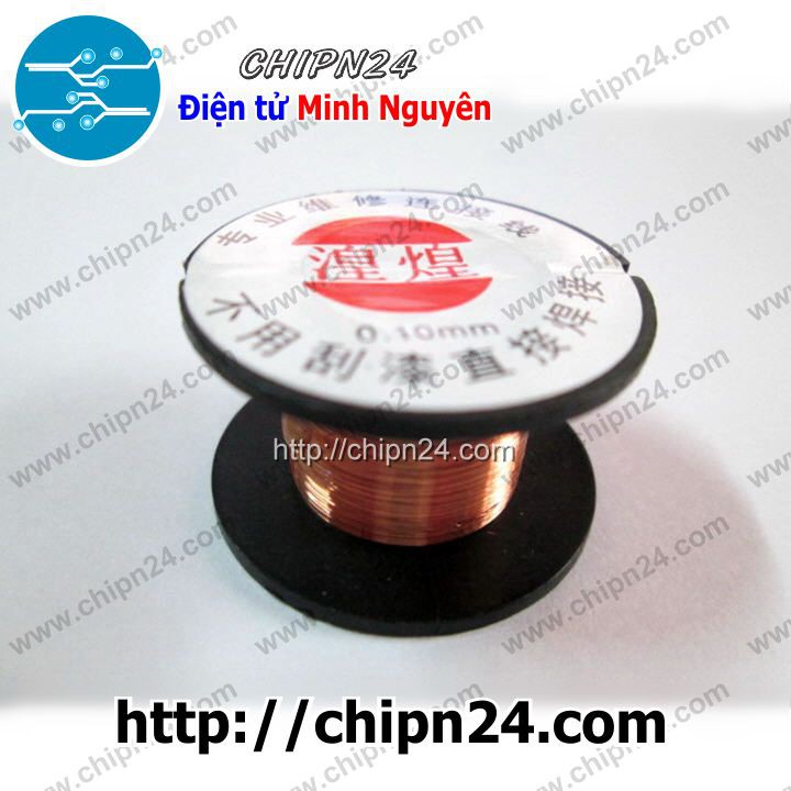 [1 CUỘN] Cuộn Dây đồng cách điện nhỏ 0.1mm (Dây đồng câu mạch 0.1mm)