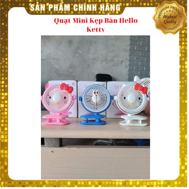 Quạt Mini Kẹp Bàn Hình Thú Có Đèn
