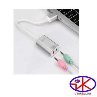 Mua Cáp xịn- USB sound UNITEK Y247 -Chuyển cổng USB ra 2 cổng âm thanh và micro jack 3.5mm