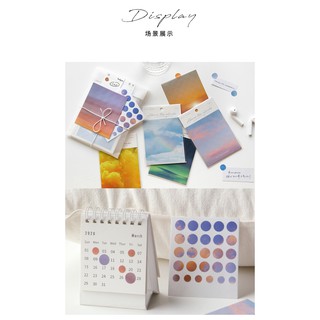 Sticker tròn phong cảnh