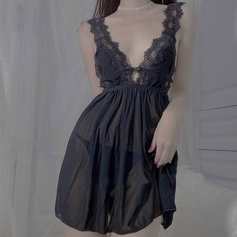 [Hàng cao cấp] Đầm ngủ 2 dây ren xuyên thấu sexy, váy ngủ hai dây ren mềm quyến rũ | BigBuy360 - bigbuy360.vn