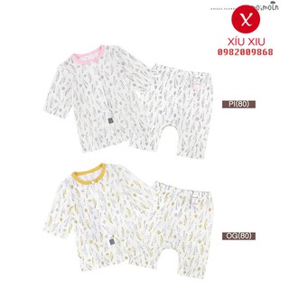 [Sz 120] Bộ lửng cotton giấy xuất Hàn hoa nhí viền cổ hiệu Moimoln