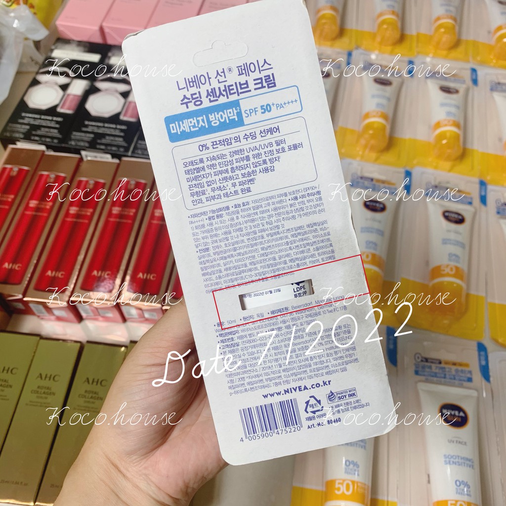 KEM CHỐNG NẮNG NIVEA SOOTHING SENSITIVE SPS50+ PA+++