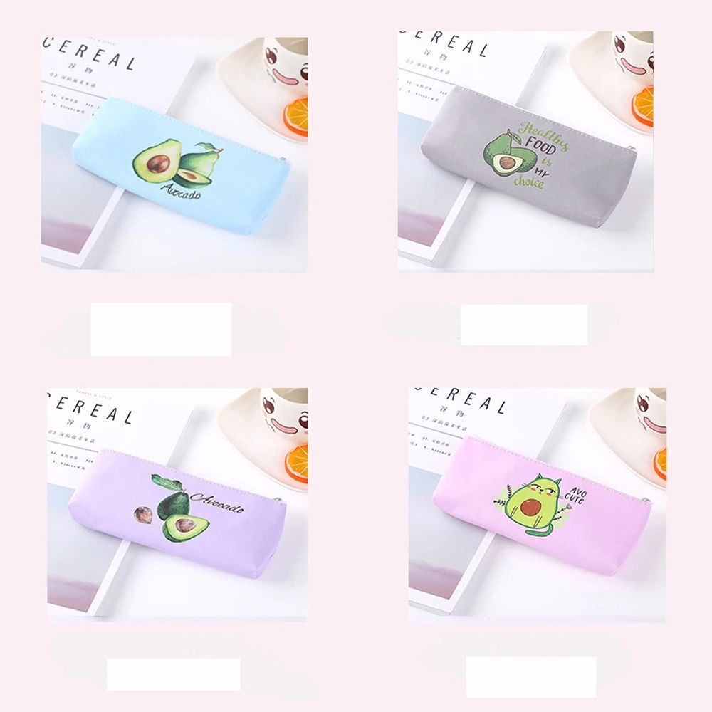 Túi đựng bút bằng da PU in họa tiết quả bơ dễ thương sáng tạo BACK2LIFE