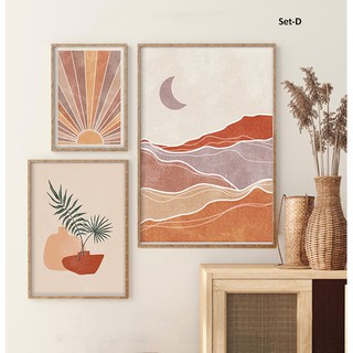 Bộ 3 tranh size lớn BOHO hiện đại