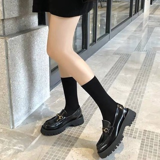 Giày Lười Da Phong Cách Retro Anh Quốc Cho Nữ