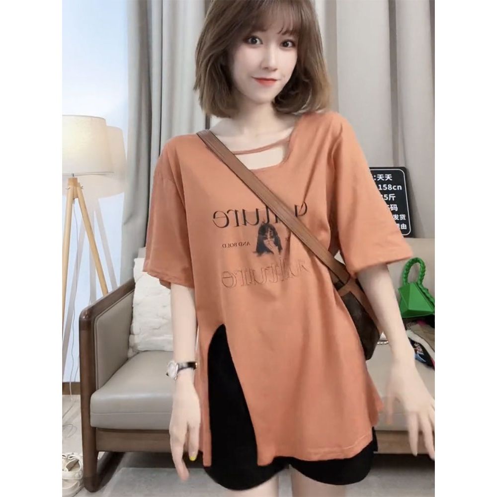 Áo Thun Tay Ngắn Dáng Rộng Thời Trang Mùa Hè Cho Nữ