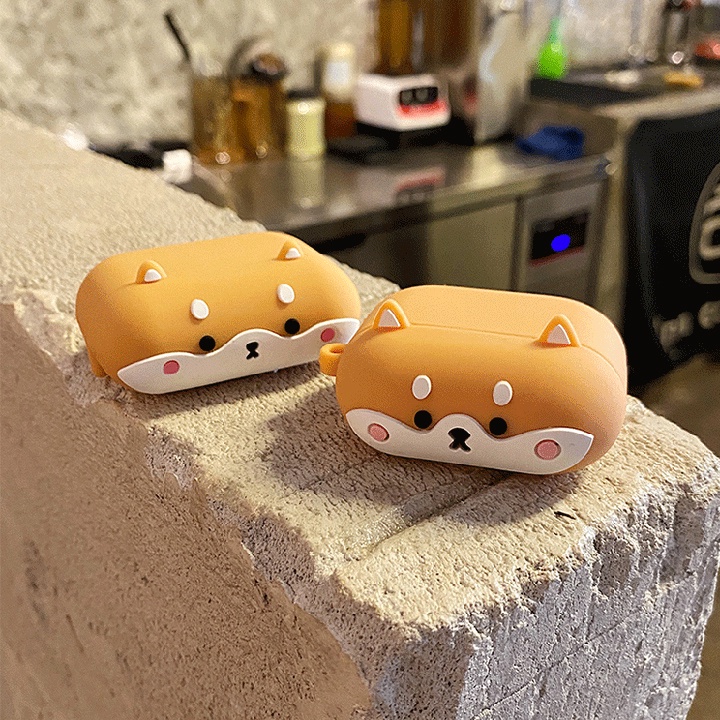 Case Airpods 1/2/3/Pro Chú Chó Corgy Nằm , Ốp Airpods Cute  - Mã TZAP377