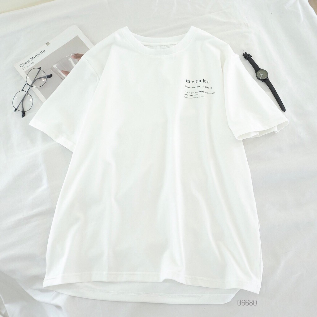 Áo thun tay lỡ MERAKI nhiều màu Ulzzang - Made by Fiin
