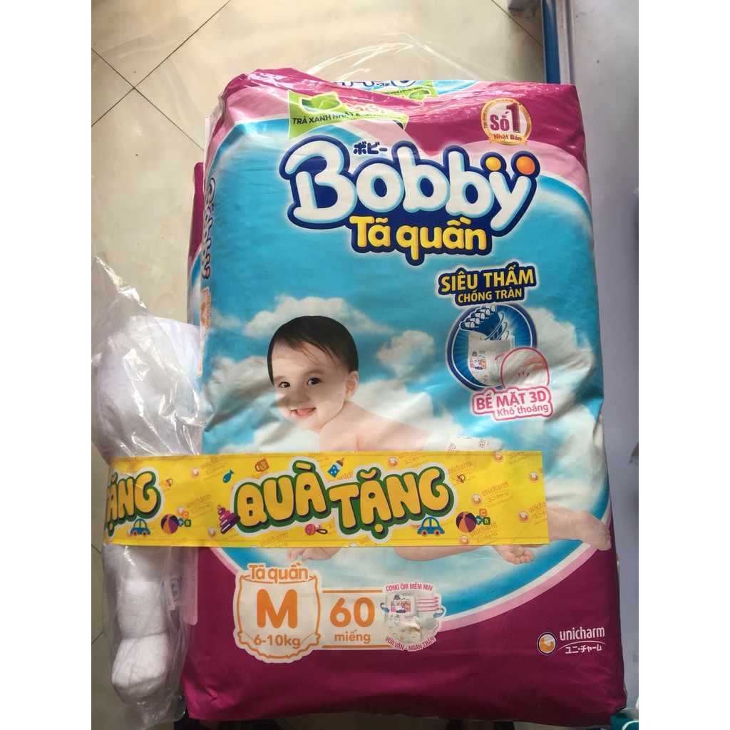 (Tặng 6m) Bỉm Bobby Tã Quần M60 / L54 / XL48 / XXL36 . Tã Dán M76,L68