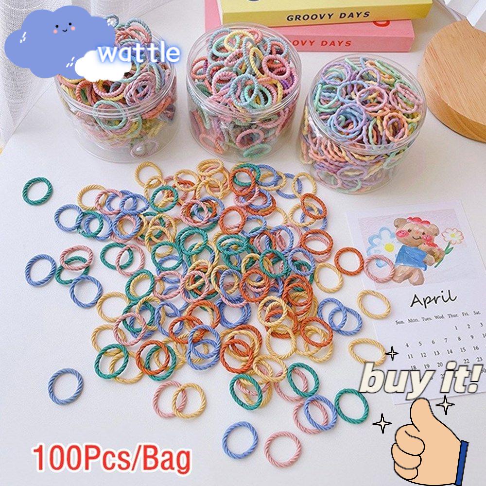 Bộ 100 Dây Thun Cột Tóc Nhiều Màu Sắc