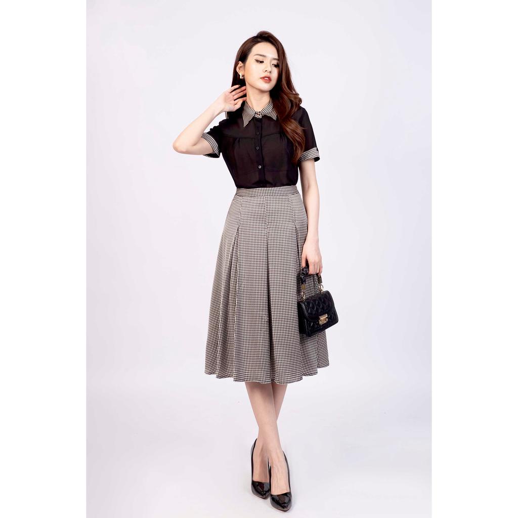 Chân váy dáng xòe, dài qua gối MMOutfit M-JU020221042