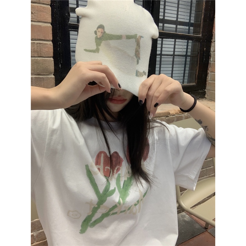 Áo Thun Cotton Trơn Dáng Rộng Thoáng Khí Ngắn Tay Thời Trang 49378