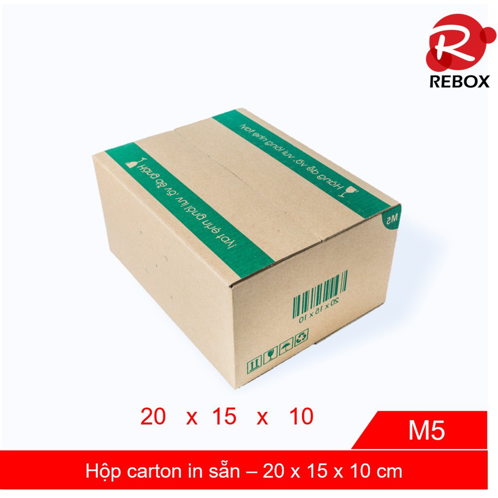 Hộp 20x15x10 cm - 20 hộp carton in sẵn giá rẻ siêu dày dặn