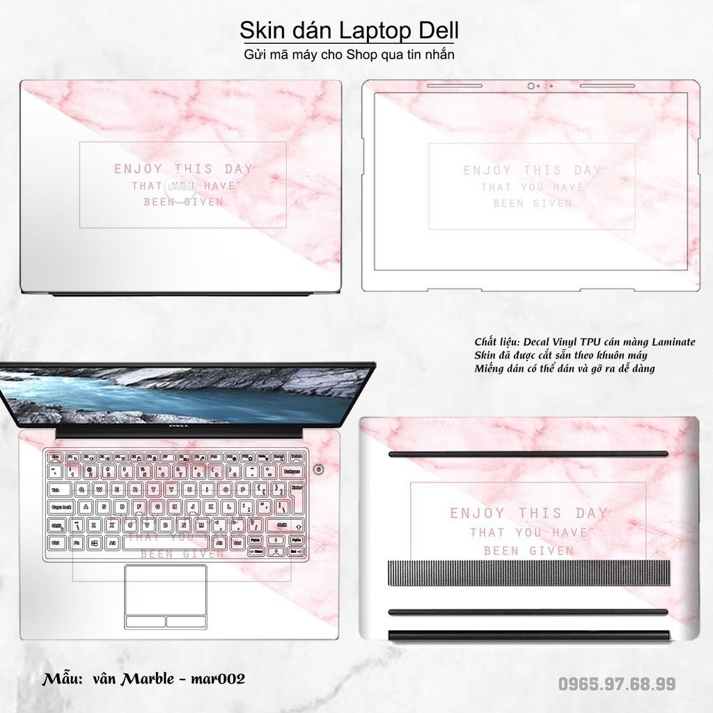 Skin dán Laptop Dell in hình vân Marble (inbox mã máy cho Shop)