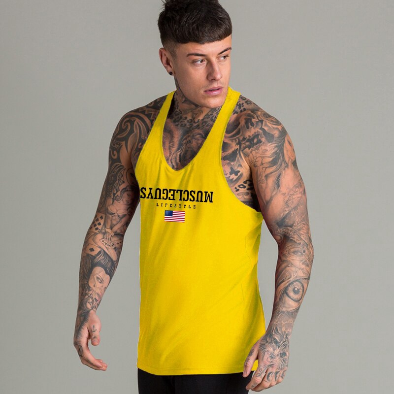 Áo nam hai dây không tay màu trơn đơn giản thích hợp cho thể thao