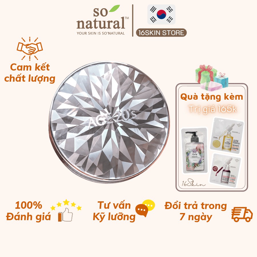 PHẤN NỀN LẠNH KIM CƯƠNG AGE 20'S ESSENCE COVER PACT ORIGINAL SPF 50+/PS+++ I CHÍNH HÃNG HÀNG QUỐC