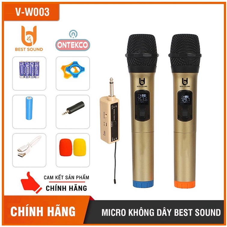 [Mã ELHACE giảm 4% đơn 300K] Bộ Micro đôi Karaoke chính hãng ONTEKCO E6 bảo hành 12 tháng - Míc chuyên hát karaoke