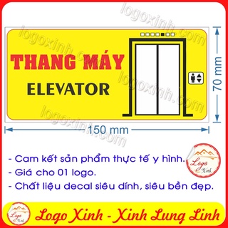 Logo tem sticker biển chỉ dẫn thang máy elevator, chỉ dẫn nơi có cầu thang máy