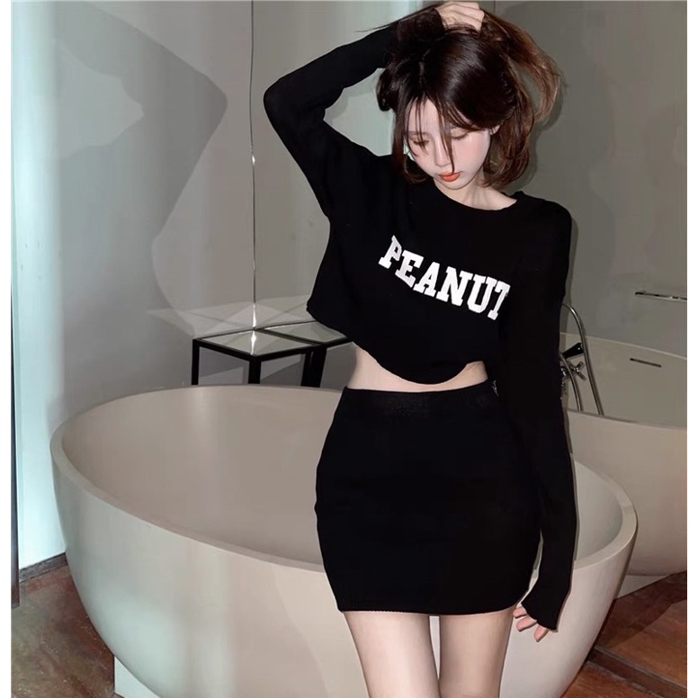 Set bộ áo thun tay dài và váy